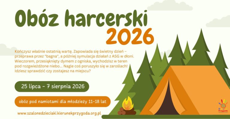 Obóz harcerski dla młodzieży od 4 klasy